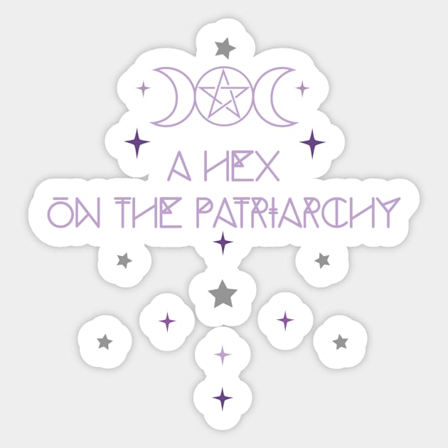 A  Hex On The Patriarchy, Witchy Feminist, Triple Goddess Moon, Pagan Feminist Sticker by glintintheeye